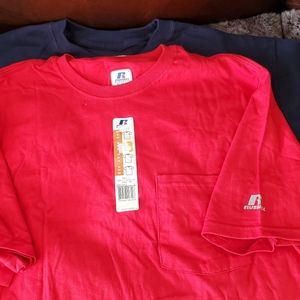 2 Russell athletic pocket tees size large (L)